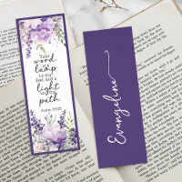 Lavender Floral Religious Bible Verse Custom Name
