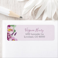 Lavender Floral Return Address Label