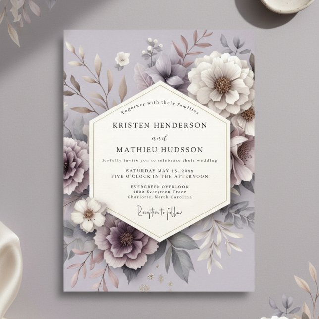Lavender Floral Romance Wedding Invitation (Creator Uploaded)
