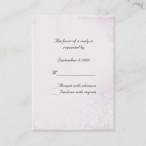 Lavender Floral RSVP Card Business Card