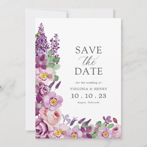 Lavender Floral Save The Date