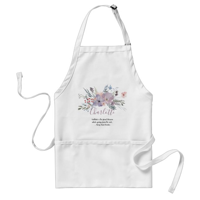 Lavender Floral Spray Adult Apron (Front)
