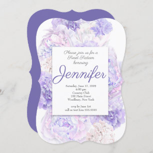 Lavender Floral Sweet 16 Invitation