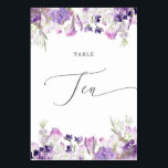 Lavender floral Ten Table Number<br><div class="desc">Lavender floral Ten Table Number
Matching items available.</div>