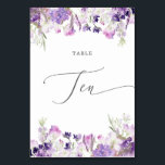 Lavender floral Ten Table Number<br><div class="desc">Lavender floral Ten Table Number
Matching items available.</div>