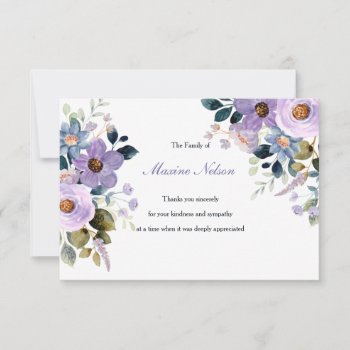 Lavender Floral Thank You Card by CottonLamb at Zazzle