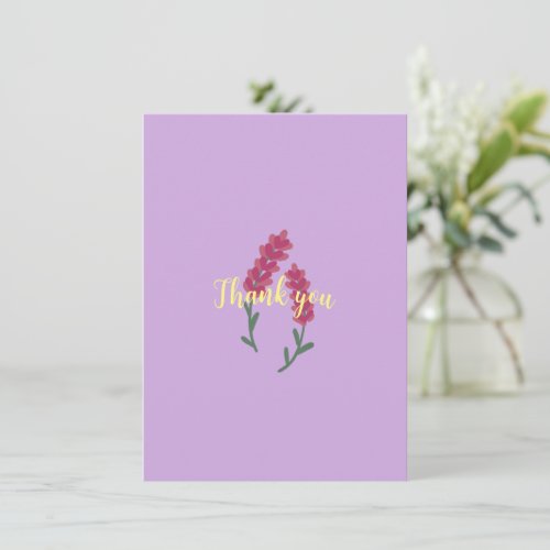 Lavender Floral Thank You Card