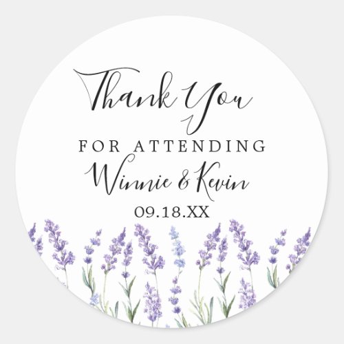 Lavender Floral Thank You Stickers
