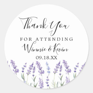 Lavender Floral Thank You Stickers