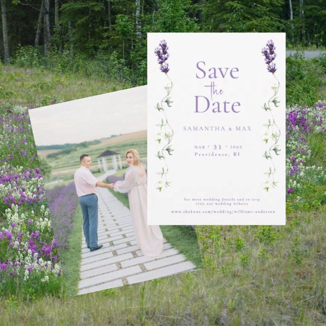 Lavender Floral The Two of Us Photo Save the Date (Creator Uploaded)