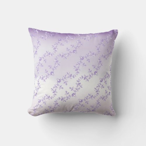 Lavender Floral Throw Pillow