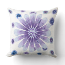 Lavender Floral Throw Pillow
