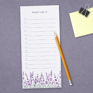 Lavender Floral To Do List Magnetic Notepad