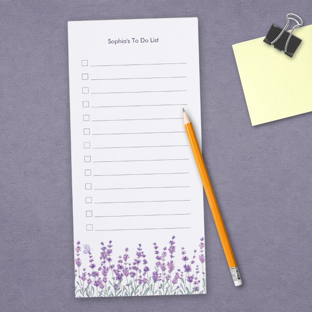 Lavender Floral To Do List Magnetic Notepad (Creator Uploaded)
