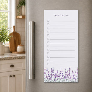 Lavender Floral To Do List Magnetic Notepad