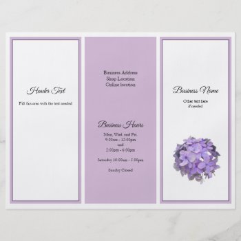 Lavender Floral Tri-fold Business Brochure Photo  Flyer by BlueHyd at Zazzle