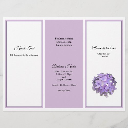 Lavender Floral Tri_fold Business Brochure Photo  Flyer