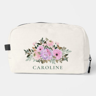 Lavender Floral Watercolor Bridal Shower Custom Dopp Kit