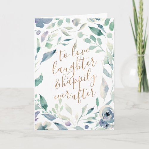 Lavender Floral Watercolor Happily Ever After Card