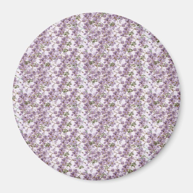 Lavender Floral Watercolor Magnet (Front)