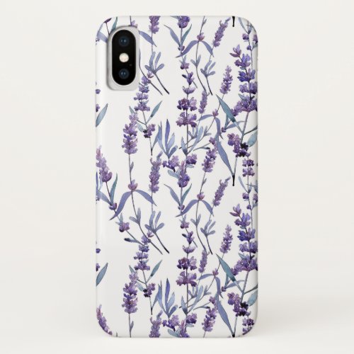 lavender floral watercolor pattern iPhone x case