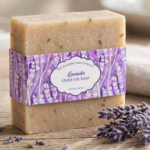 Lavender Floral Watercolor Soap Belly Band