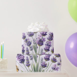 Lavender Floral Watercolor Wrapping Paper