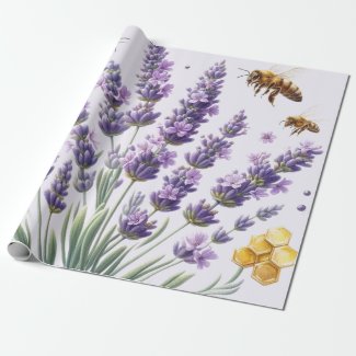 Lavender Floral Watercolor Wrapping Paper