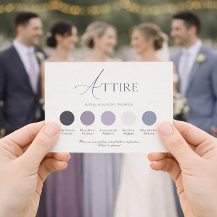 Lavender Floral Wedding Attire Card