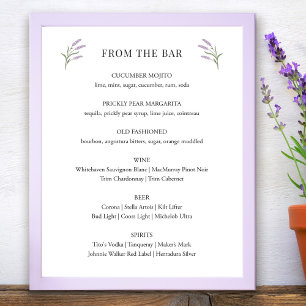 Lavender Floral Wedding Bar Sign