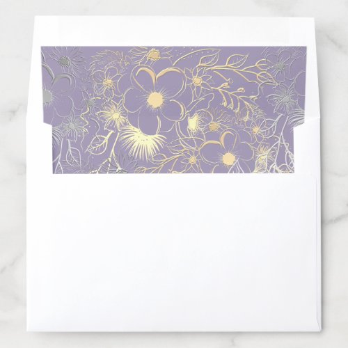 Lavender Floral Wedding Envelope Liner