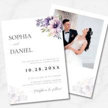 Lavender Floral Wedding Invitation | Elegant