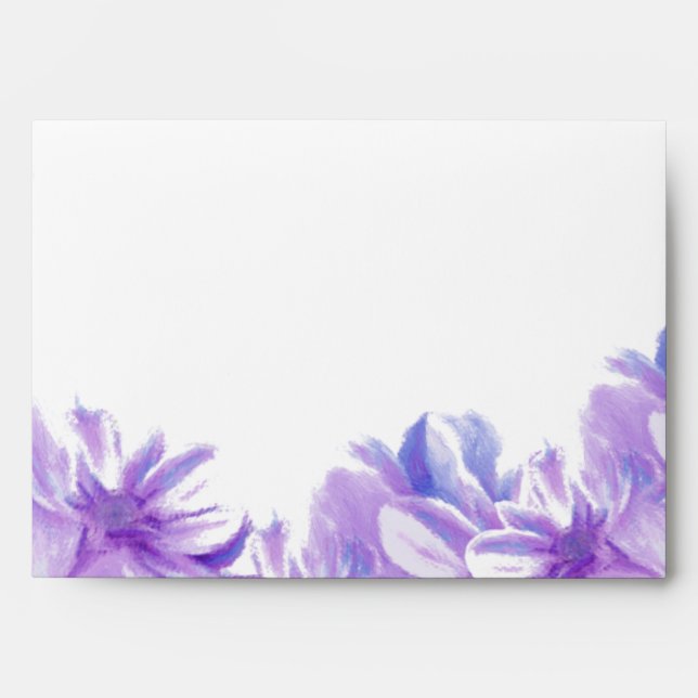 Lavender Floral Wedding Invitation Envelope (Front)