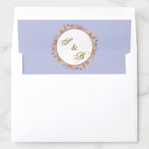 Lavender Floral Wedding Invitation Envelope Liner