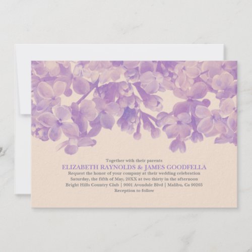 Lavender Floral Wedding Invitations