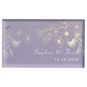Lavender Floral Wedding Place Card Holder
