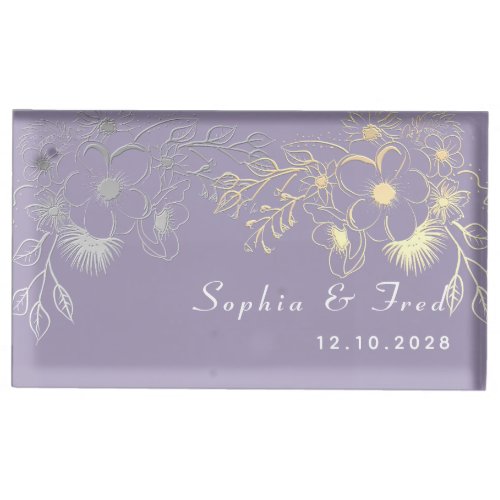 Lavender Floral Wedding Place Card Holder