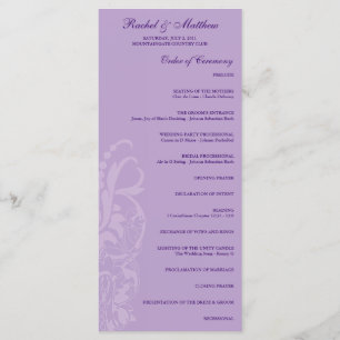 Lavender Floral Wedding Program