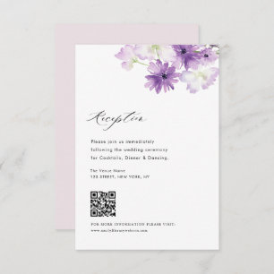 lavender floral wedding reception card