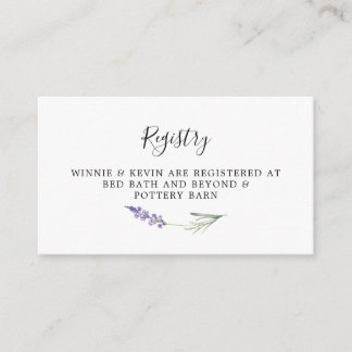 Lavender Floral Wedding Registry Card