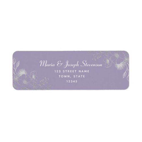 Lavender Floral Wedding Return Address Label