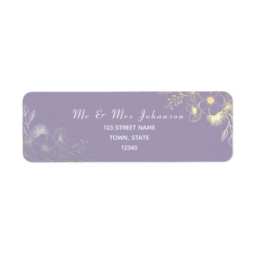 Lavender Floral Wedding Return Address Label
