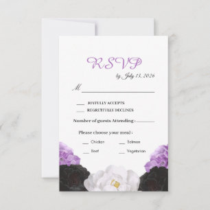 Lavender Floral Wedding RSVP Card