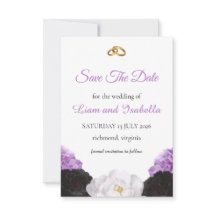 Lavender Floral Wedding Save the Date Card