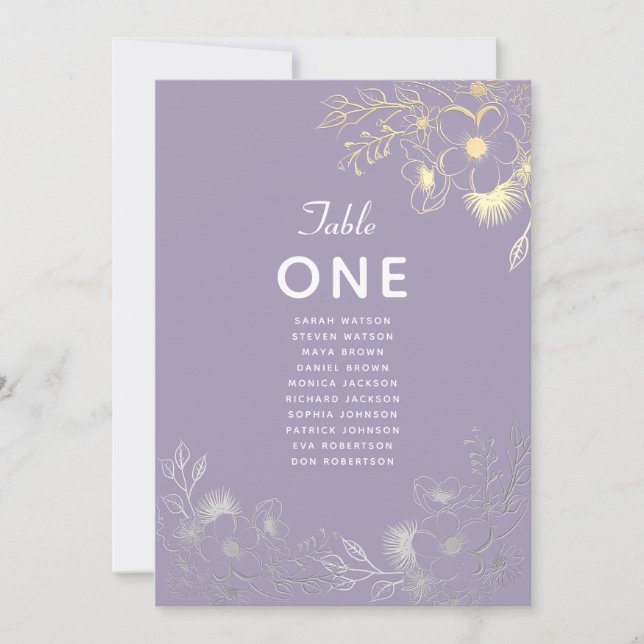 Lavender Floral Wedding Seating Chart (Front)