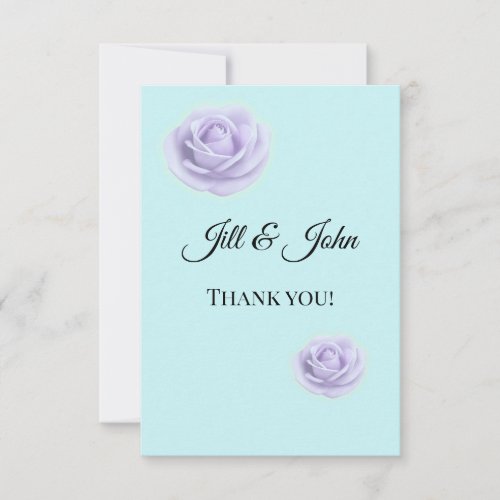 Lavender Floral Wedding Thank You Note Card