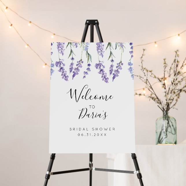 Lavender Floral Welcome Sign (In Situ (Stand))