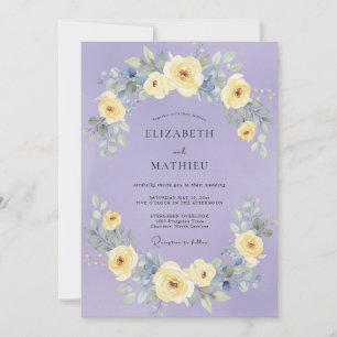Lavender Floral Whimsical Wedding Invitation