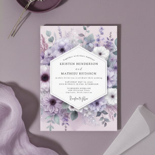Lavender Floral Whimsy Wedding Invitation
