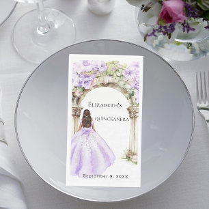 Lavender florals arch dress Quinceanera Paper Guest Towels